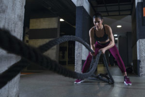 fitness personal training battle rope
